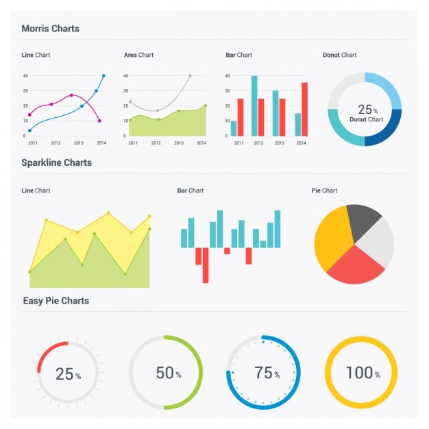 Free vector statistic infographics