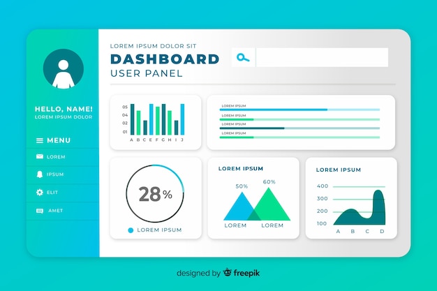 Statistic set of elements dashboard template