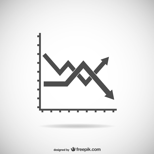 Free vector statistics chart with arrows