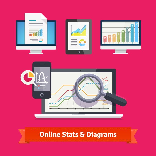 Statistics schemes and diagrams on mobile devices