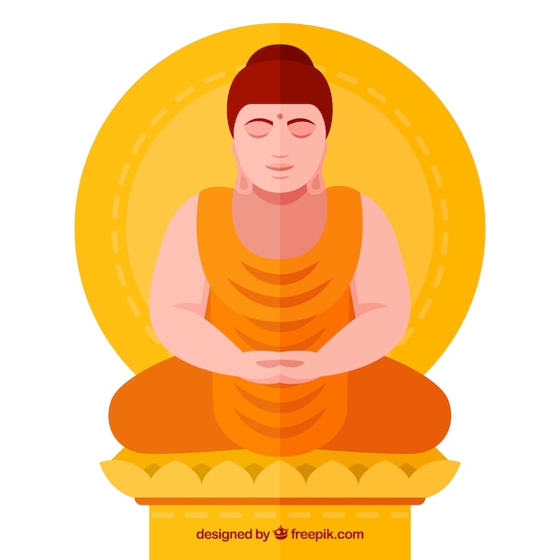 Vettore gratuito statua di sfondo di buddha