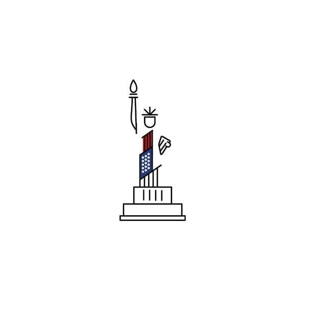 Free vector statue of liberty 4th of july american independence day