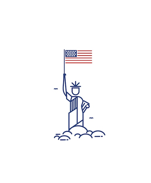 Free vector statue of liberty 4th of july american independence day