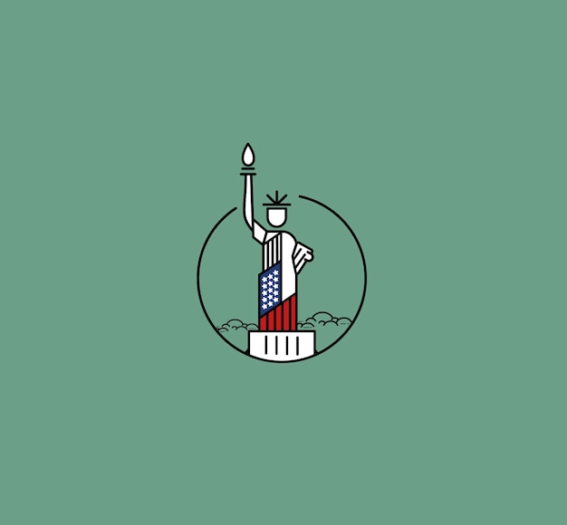 Free vector statue of liberty 4th of july american independence day