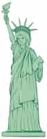 Free vector statue of liberty on white background