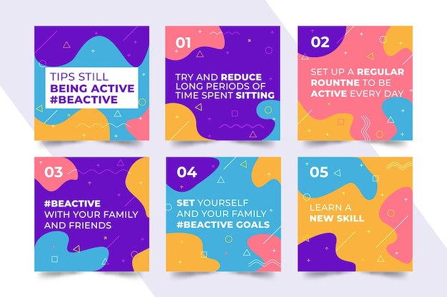 Free vector stay active on your social media instagram account