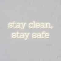 Free vector stay clean, stay safe during the coronavirus outbreak neon sign