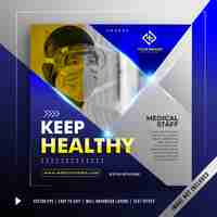 Free vector stay healthy banner promotion template