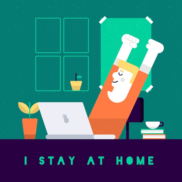 Free vector stay at home concept