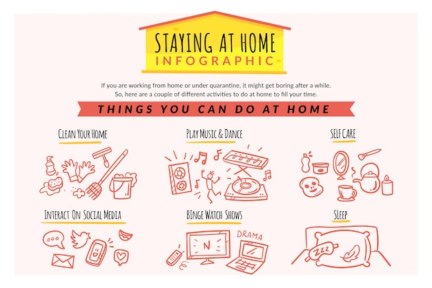 Stay at home infographic style