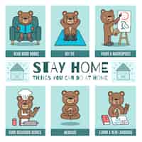 Free vector stay at home infographic