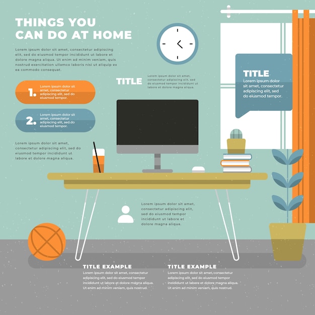 Free vector stay at home infographic