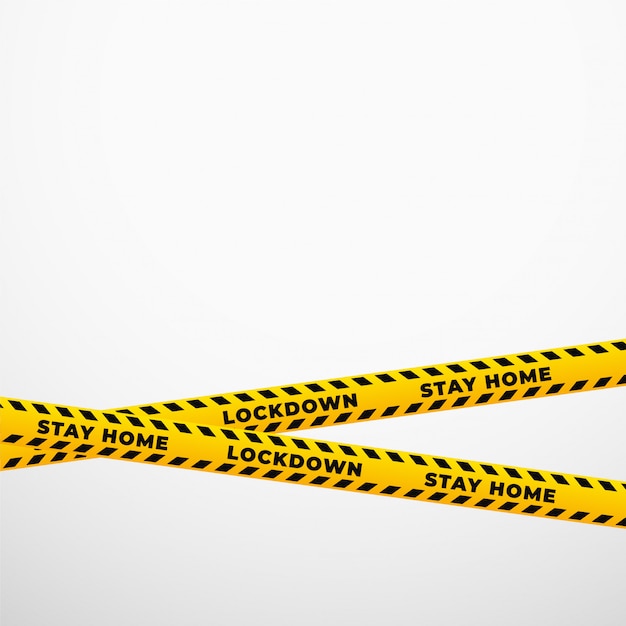 Stay home lockdown yellow restriction ribbon background