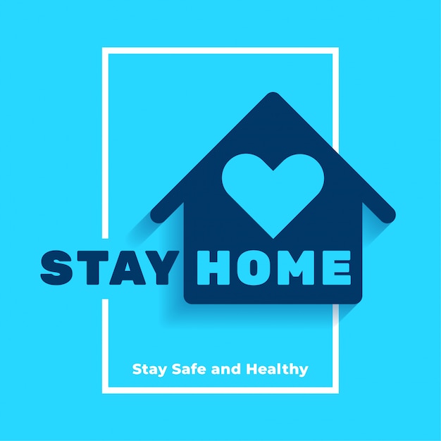 Free vector stay in home safe and healthy poster design