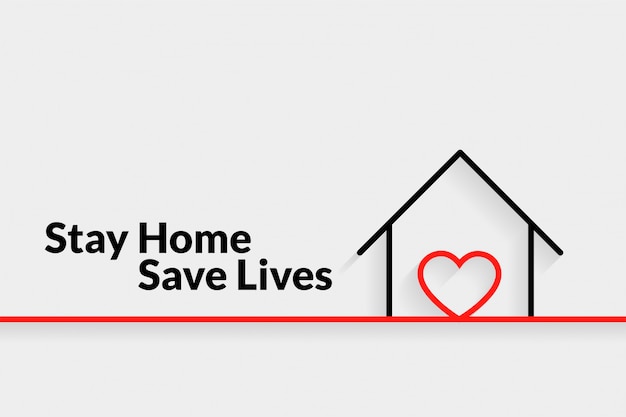 Stay home save lives minimal poster design