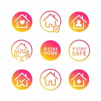 Free vector stay home social icon