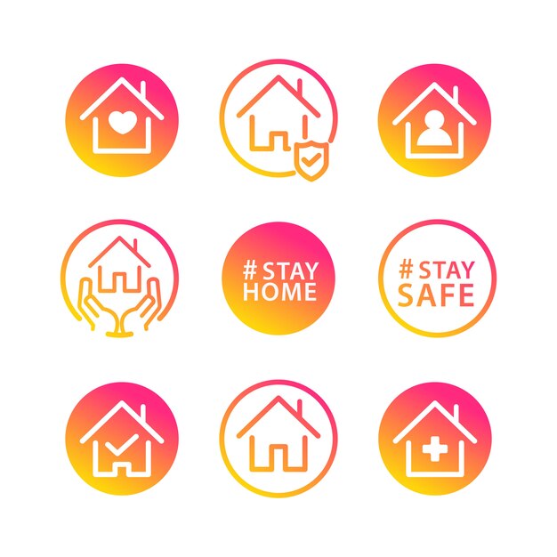 Stay home social icon