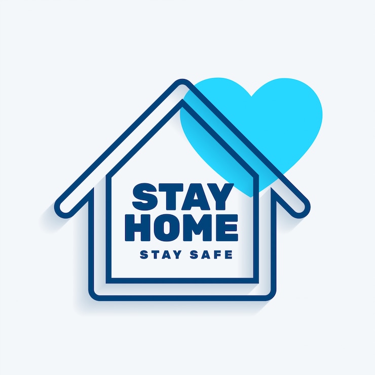 Free Vector stay at home stay safe concept background