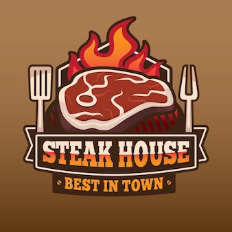 Steak house logo design