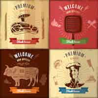 Free vector steak house poster design