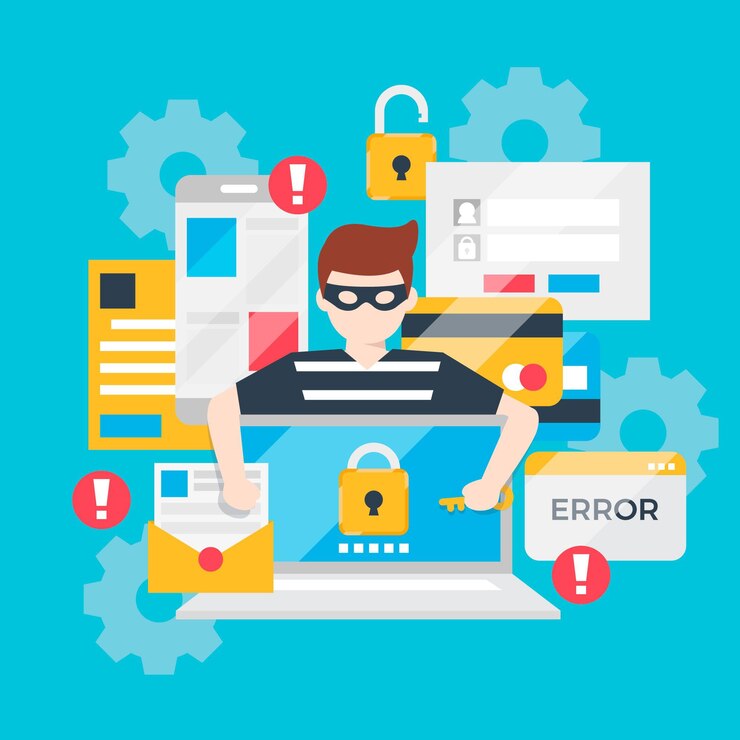 Free Vector steal data cyber attack concept