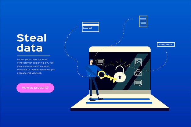 Steal data illustration concept