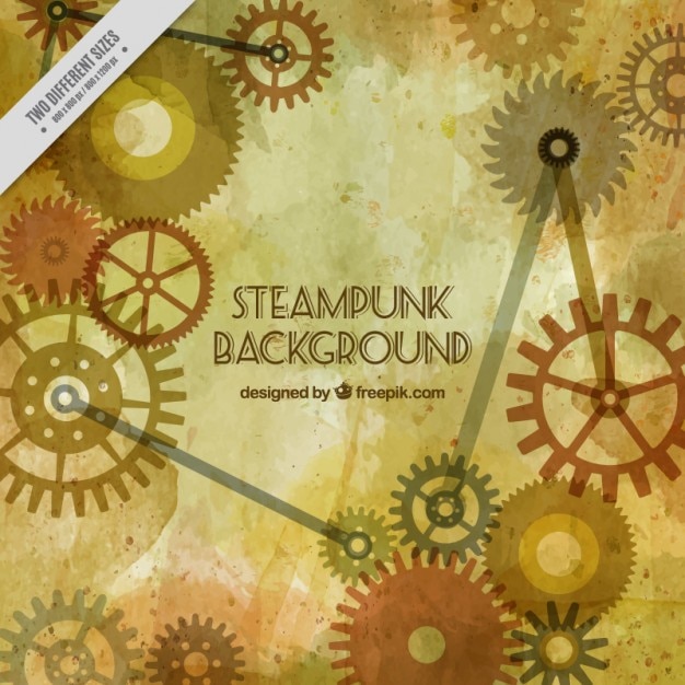 무료 벡터 steampunk 기어 배경