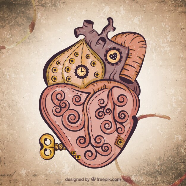 Steampunk heart background