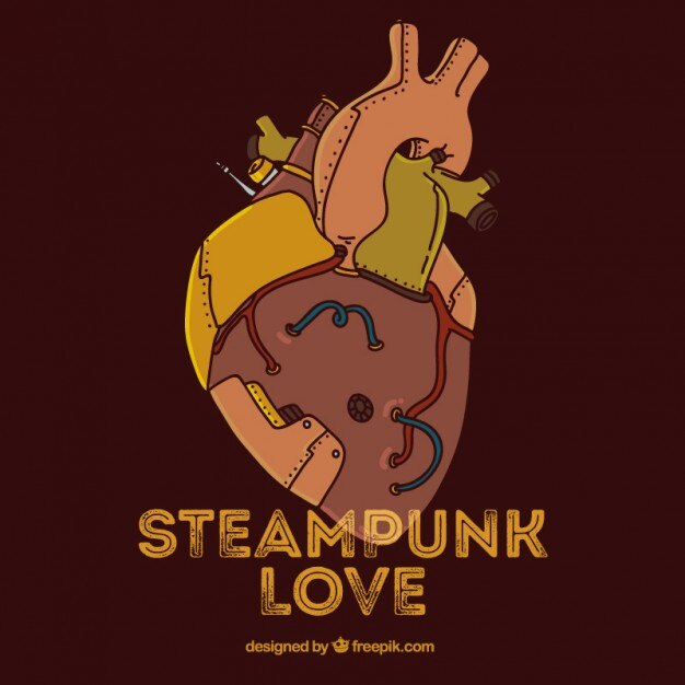 Free Vector steampunk heart background