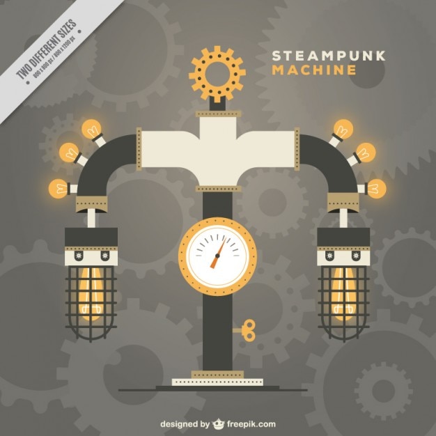 Vettore gratuito macchina steampunk