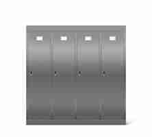 Free vector steel lockers in school corridor or changing room