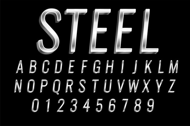 Steel or silver shiny text  effect 