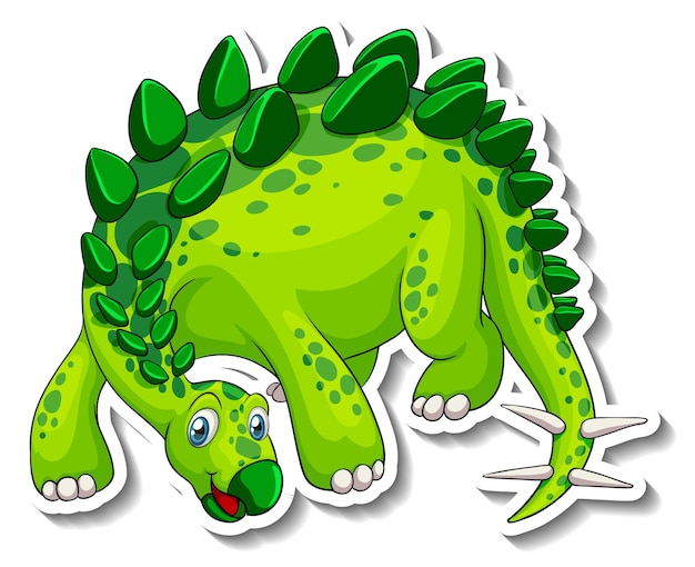 Free vector stegosaurus dinosaur cartoon character sticker