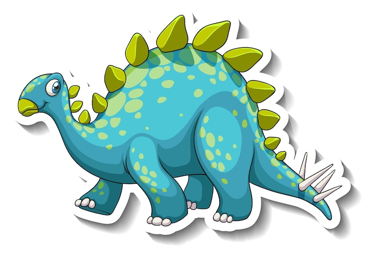 Free Vector stegosaurus dinosaur cartoon character sticker