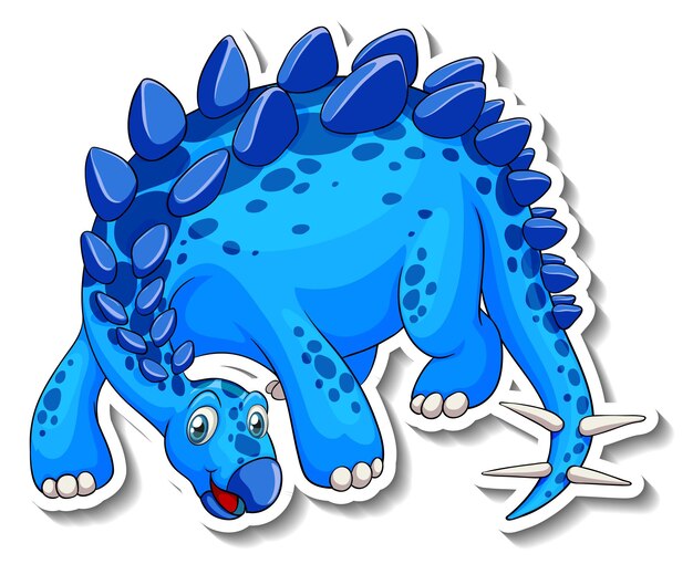 Stegosaurus dinosaur cartoon character sticker