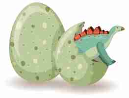 Free vector stegosaurus hatching from egg