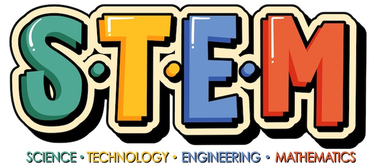 무료 Vector 흰색 바탕에 stem 교육 로고 배너