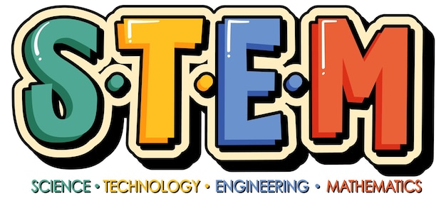 STEM образование логотип баннер на белом фоне