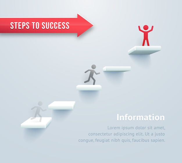 Free vector step by step infographics. steps to success