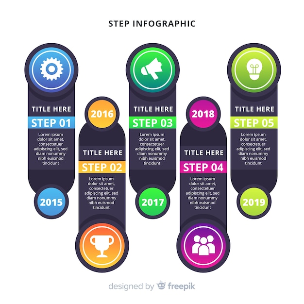 Free vector step infographic