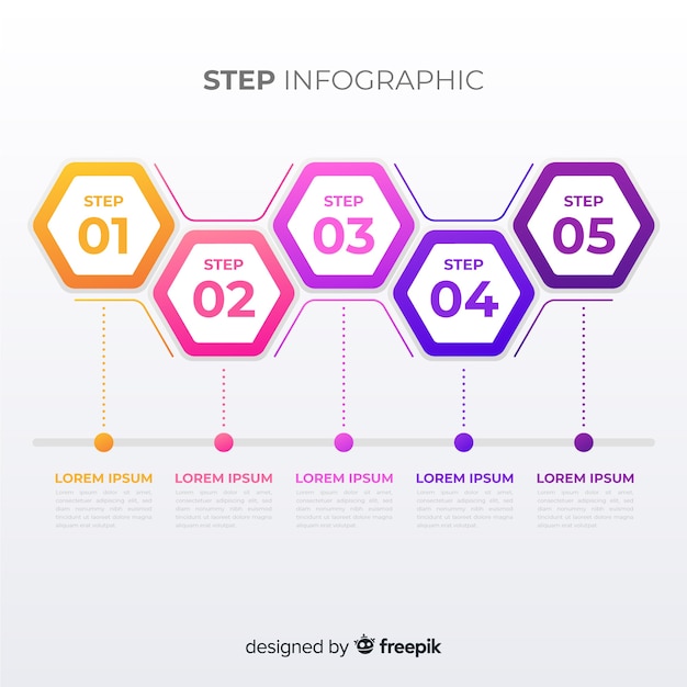 Free vector step infographic