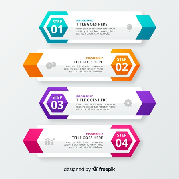 Steps business infographic template