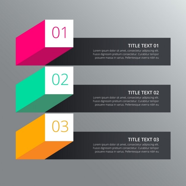 Steps infograph design with different colors in 3d style