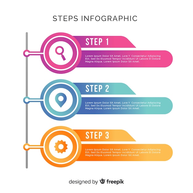 Steps infographic in gradient style