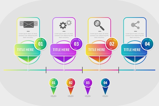 Free vector steps infographic template concept