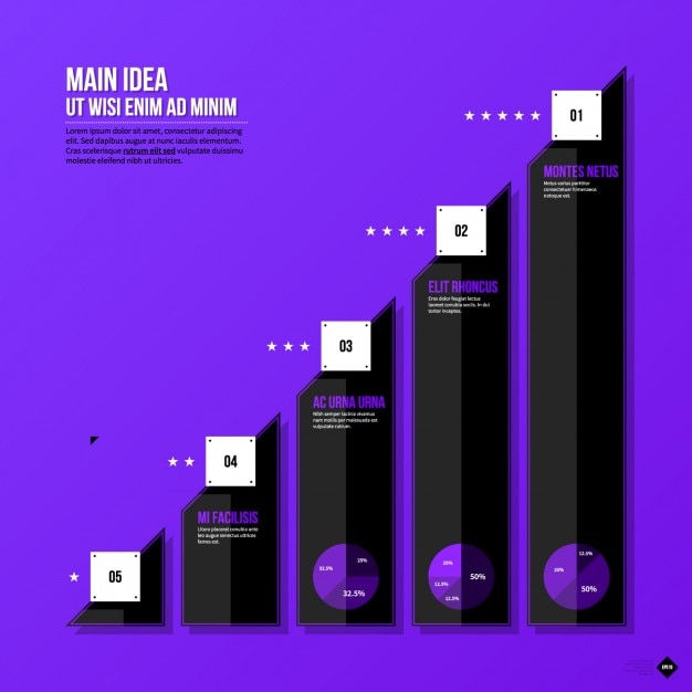 무료 벡터 단계 infographic 템플릿