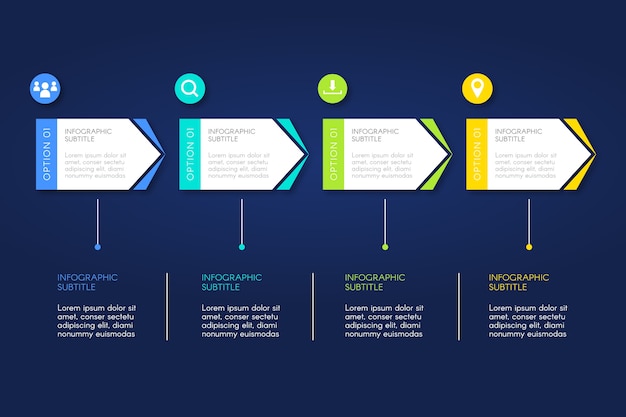 Free vector steps infographic template