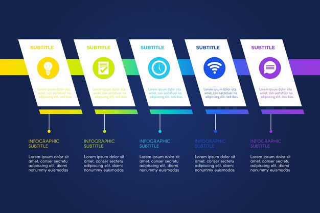 Steps infographic with progress