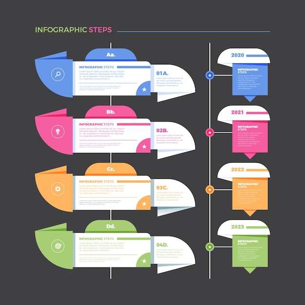 무료 벡터 단계 infographic