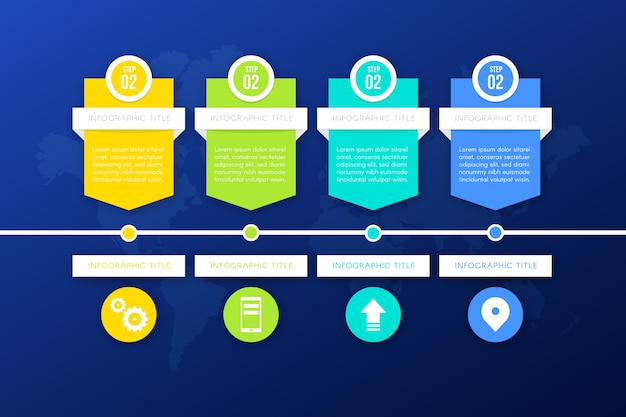 Vettore gratuito infografica di passaggi